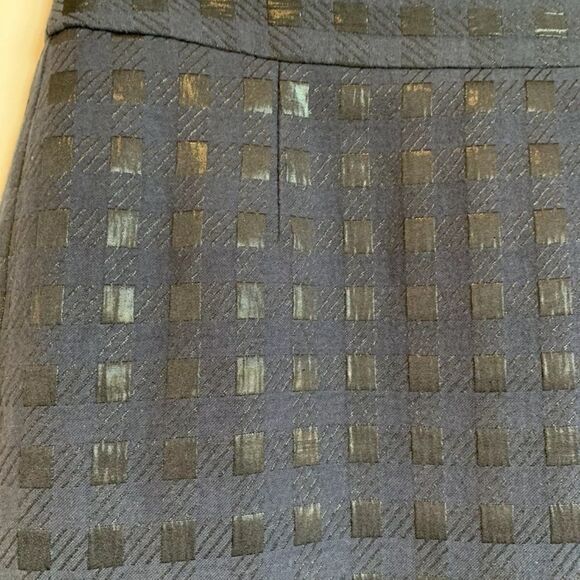 Banana republic Navy blue black check print Pencil skirt work career office - Picture 7 of 14